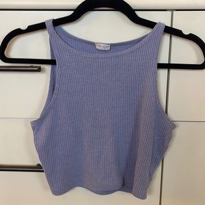Super cute PacSun-John Croft high neck ribbed crop top blue/purple color